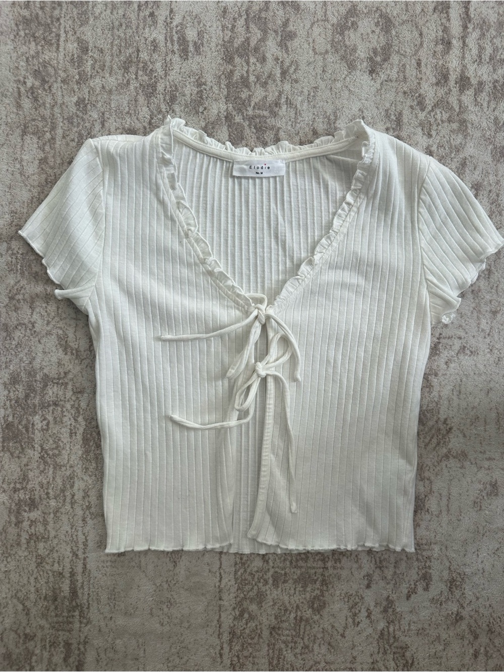 Ribbed tied crop tee
